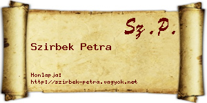 Szirbek Petra névjegykártya